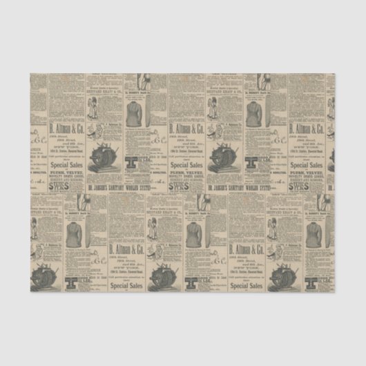 ヴィンテージ新聞広告 薄葉紙 (正面)