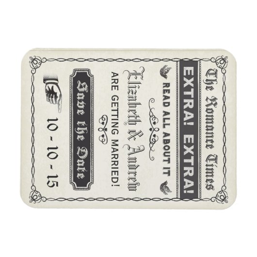 ヴィンテージ新聞日付磁石を保存 マグネット (横)