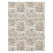 ヴィンテージ新聞構成 テーブルクロス (正面)