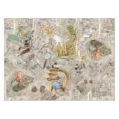 ヴィンテージ新聞構成 テーブルクロス (正面(横))