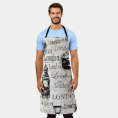 ヴィンテージ新聞紙ロンドンコラグランジージ  エプロン (着用した状態)