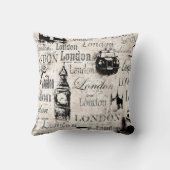 ヴィンテージ新聞紙ロンドンコラグランジージ  クッション (裏面)