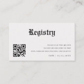 ヴィンテージ新聞紙Qrコード結婚のギフト原簿 エンクロージャーカード (正面)