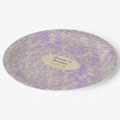 ヴィンテージ新聞結婚式 ペーパープレート (アングル)