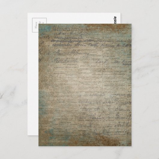 ヴィンテージ新聞色彩の鮮やか ポストカード (正面/裏面)