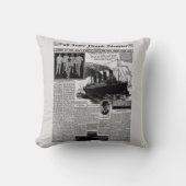ヴィンテージ新聞記事タイタニック クッション (正面)