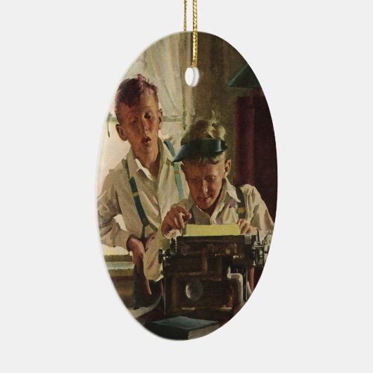 ヴィンテージ新聞記者、著者タイプライター セラミックオーナメント (右)