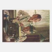 ヴィンテージ新聞記者、著者タイプライター ラッピングペーパーシート (正面)