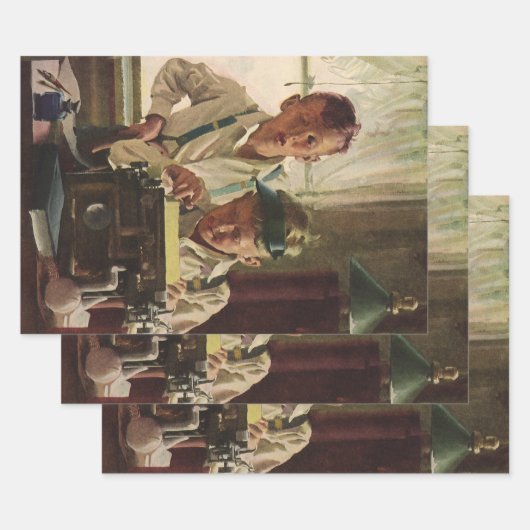 ヴィンテージ新聞記者、著者タイプライター ラッピングペーパーシート (セット)