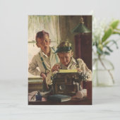 ヴィンテージ新聞記者、著者タイプライター 招待状 (スタンド正面)