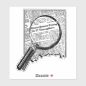 ヴィンテージ新聞調査員ステッカー シール (シート)