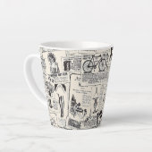 ヴィンテージ新聞 カフェラテマグ (左アングル)