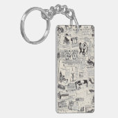 ヴィンテージ新聞 キーホルダー (正面左)