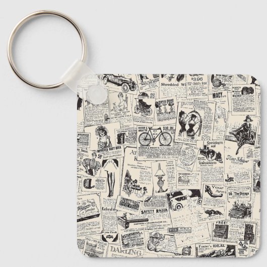 ヴィンテージ新聞 キーホルダー (正面)