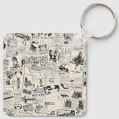 ヴィンテージ新聞 キーホルダー (裏面)