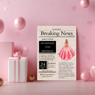 ヴィンテージ新聞 クイーンセニョーラ サルモンピンク 招待状