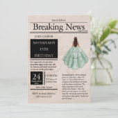 ヴィンテージ新聞 クイーンセニョーラ ライトグリーン 招待状 (スタンド正面)