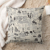 ヴィンテージ新聞 クッション (ブランケット)