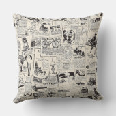 ヴィンテージ新聞 クッション (裏面)