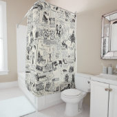 ヴィンテージ新聞 シャワーカーテン (インサイチュ)