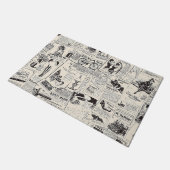 ヴィンテージ新聞 ドアマット (アングル)