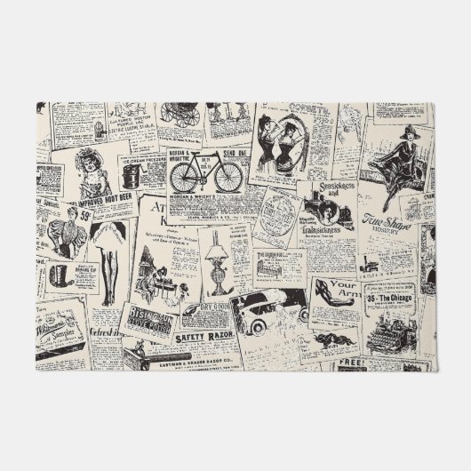 ヴィンテージ新聞 ドアマット (正面)