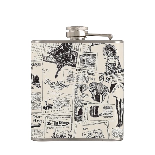 ヴィンテージ新聞 フラスク (裏面)