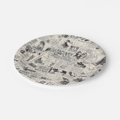 ヴィンテージ新聞 ペーパープレート (アングル)