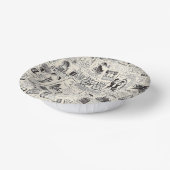 ヴィンテージ新聞 ペーパーボウル (傾斜あり)