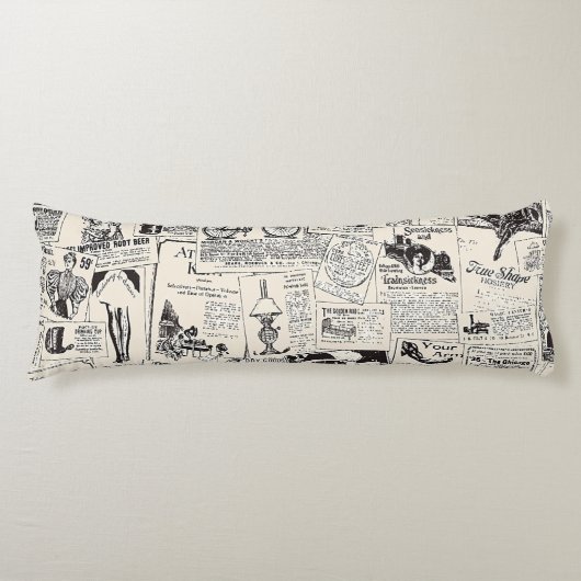 ヴィンテージ新聞 ボディピロー (正面)