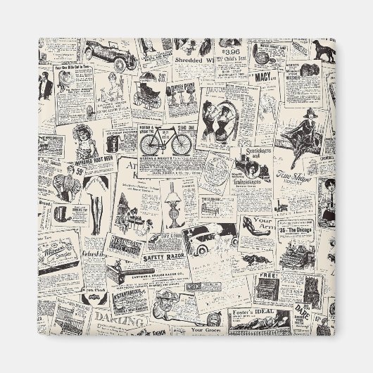 ヴィンテージ新聞 マグネット (正面)