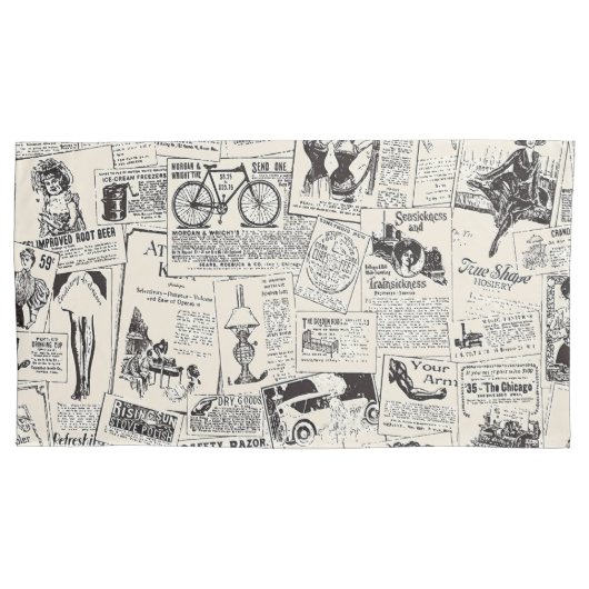 ヴィンテージ新聞 枕カバー (正面)