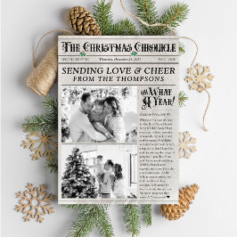 ヴィンテージ新聞　２　写真　今年のクリスマスはなんて１年だったのでしょう。 シーズンカード