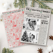 ヴィンテージ新聞 2 写真 今年のクリスマスはなんて1年だったのでしょう。 シーズンカード