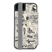 ヴィンテージ新聞 INCIPIO iPhoneウォレットケース (フォリオ裏面)