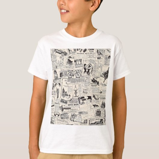 ヴィンテージ新聞 Tシャツ (正面)