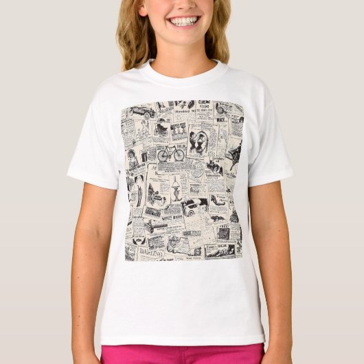 ヴィンテージ新聞 Tシャツ (正面)