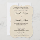 ヴィンテージ新郎新婦がケーキを切結婚る 招待状 (裏面)