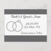 ヴィンテージ新郎新婦の日付の保存 案内ポストカード (裏面)