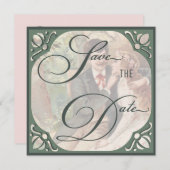 ヴィンテージ新郎新婦の日付テンプレートの保存 (正面/裏面)