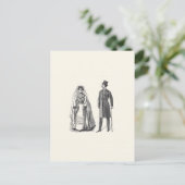 ヴィンテージ新郎新婦の返信はがき インビテーションポストカード (スタンド正面)