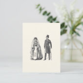 ヴィンテージ新郎新婦の返信はがき インビテーションポストカード (スタンド正面)