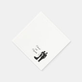 ヴィンテージ新郎新婦シルエット スタンダードカクテルナプキン (角)