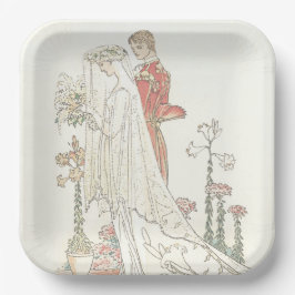 ヴィンテージ新郎新婦ファッションド結婚ズ ペーパープレート