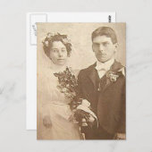 ヴィンテージ新郎新婦ロマンチック結婚な写真 ポストカード (正面/裏面)