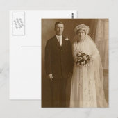 ヴィンテージ新郎新婦ロマンチック結婚な写真 ポストカード (正面/裏面)