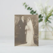 ヴィンテージ新郎新婦ロマンチック結婚な写真 ポストカード (スタンド正面)