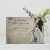 ヴィンテージ新郎新婦結婚式招待状 招待状 (スタンド正面)