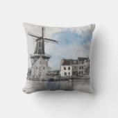 ヴィンテージ旅行のオランダと工場のポスター クッション (正面)