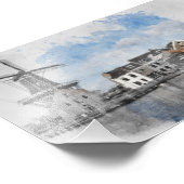 ヴィンテージ旅行のオランダと工場のポスター フォトプリント            (角)